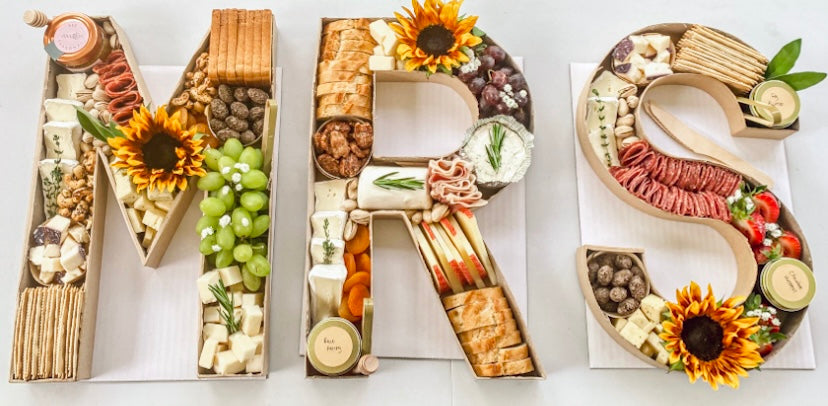 Edible Letter Charcuterie Board with Letter Cookies for Back-to-School
